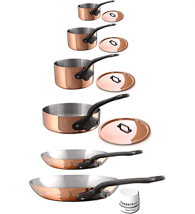 Mauviel M’heritage M250C 2.5mm Copper Cookware Set
