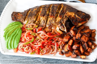 Oven Grilled Tilapia w/ Fried Plantains