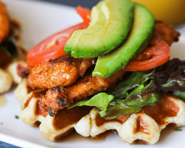 Belgian Liege Waffle Breakfast Sandwich