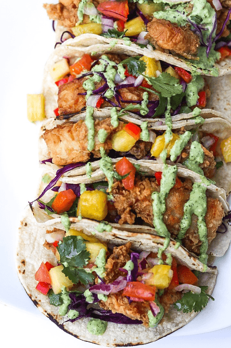 Crispy Fish Taco w/ Cilantro Lime Sauce