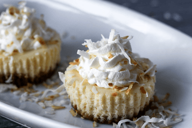 Mini Coconut Pineapple Rum Cheesecake