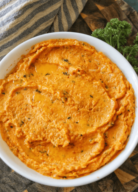 Roasted Garlic and Herb Whipped Sweet Potatoes Recipe