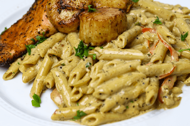 Salmon & Scallop Rasta Pasta